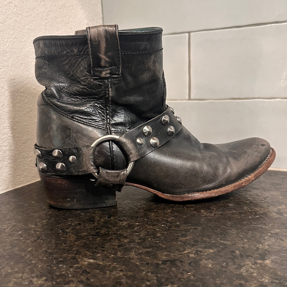 Corral Ankle Boots Black Vintage Moto